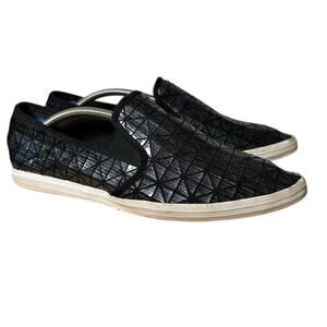 ALL BLACK PT Graphic Women's Sneakers Leather Fabric Pointed Sneaker Geometric